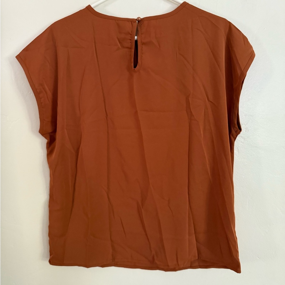 Women's Rust Brown/Orange Top, Size Large - Picture 4 of 4